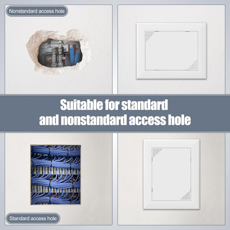 Flamorrow Access Panel for Drywall, Plumbing Access Door, 5" x 7" Self Adhesive Wall Hole Cover with Air Vent Hole, Durable Plastic Access Panels for Drywall, Ceiling - Image 4